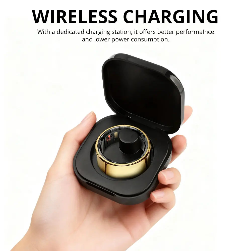 Turbosun Smart Ring-Temperature Monitor & Waterproof Fitness Tracker (5ATM) with Heart Rate, Blood Oxygen, Sleep, Stress & Menstrual Cycle Monitoring, No Subscription, Wireless Charging Box Included Digital COLMI R09 Hitienx Smart Ring 3, Heart Rate Monit