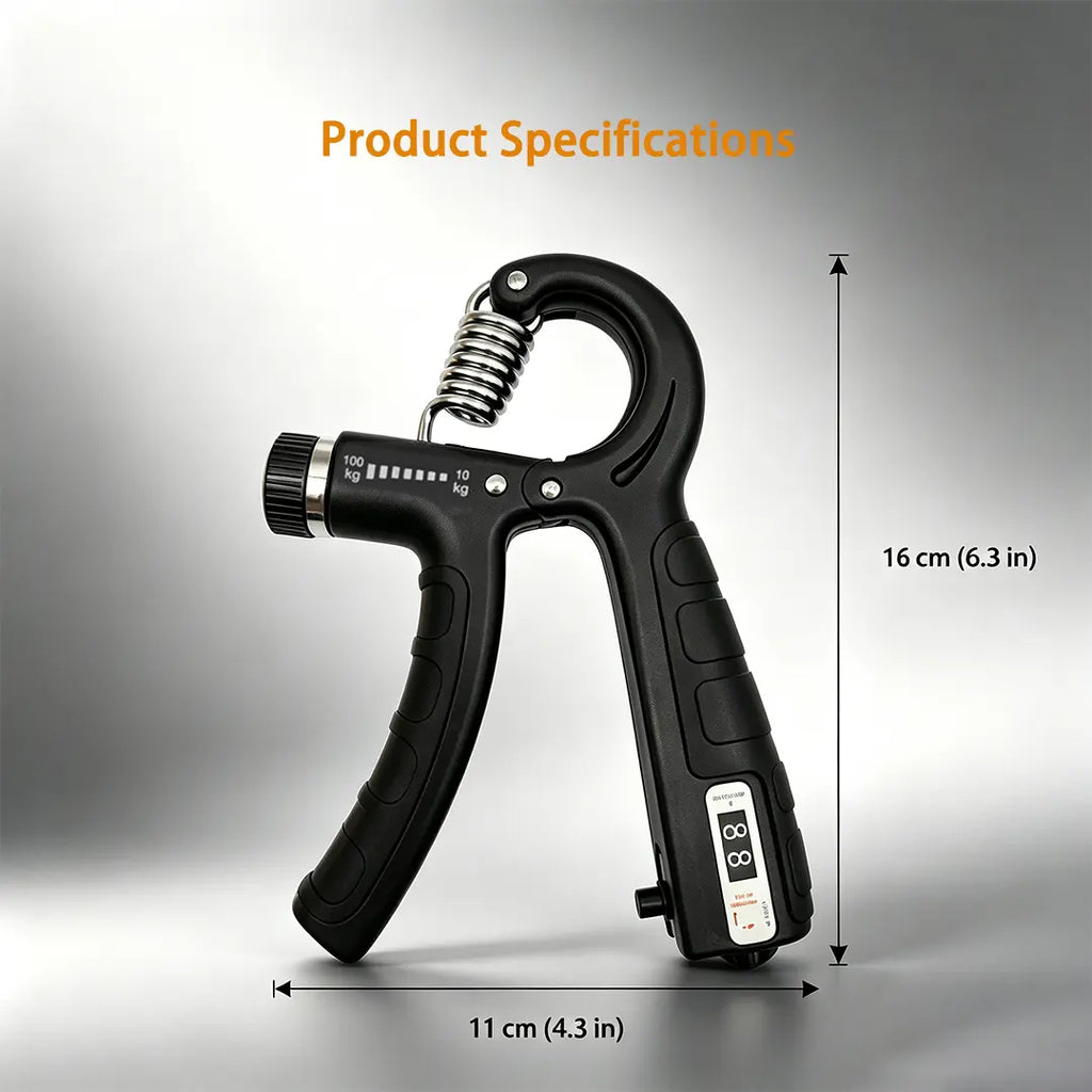 Adjustable Hand Grip Strengthener with Mechanical Counter, 22-220LB Resistance Forearm Trainer, Non-Slip Grip for Hand Strength Training