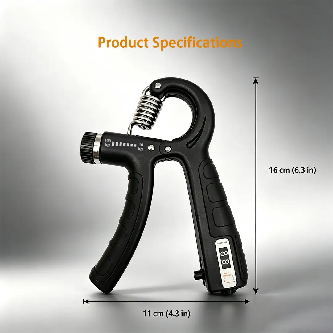 Adjustable Hand Grip Strengthener with Mechanical Counter, 22-220LB Resistance Forearm Trainer, Non-Slip Grip for Hand Strength Training