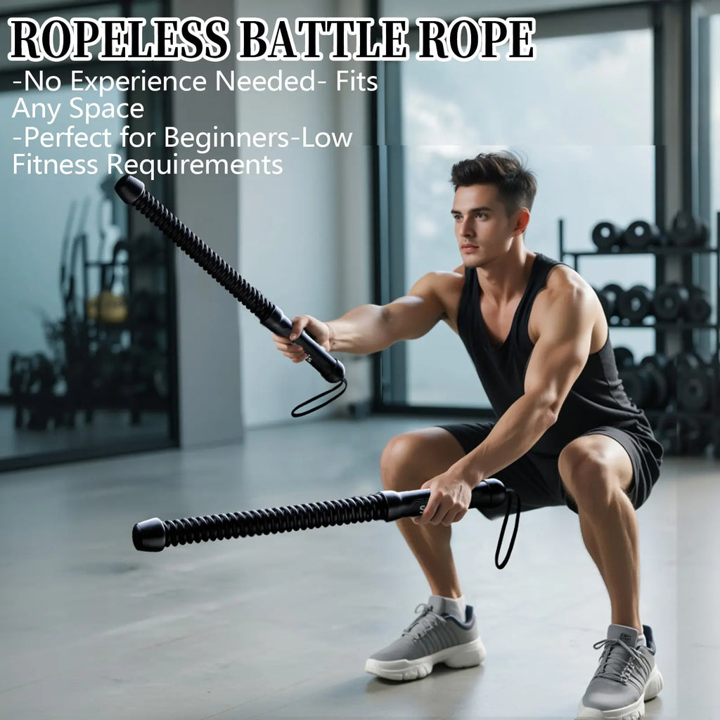 Soulyis Cordless Battle Ropes - Wireless Home Gym Resistance Rope, Gender-Neutral Workout Equipment for High-Intensity Interval Training, No-Jumping Full-Body Fitness Gear, Home Gym Kit