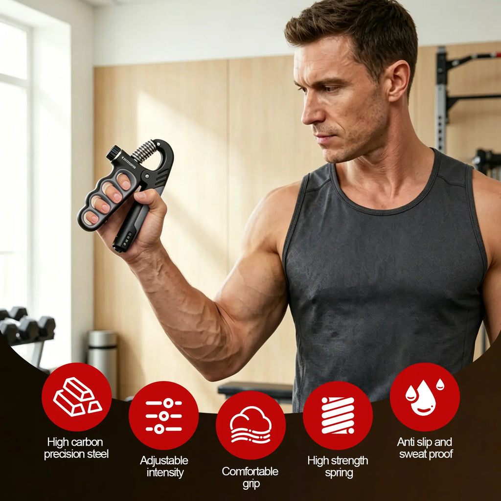 【Back to School】Grip Strength Trainer, Hand Grip Strengthener with Adjustable Resistance 11-220Lbs(5-100Kg), Automatic Counter, Ergonomic Design, Forearm Strengthener for Musicians Athletes and Injury Recovery