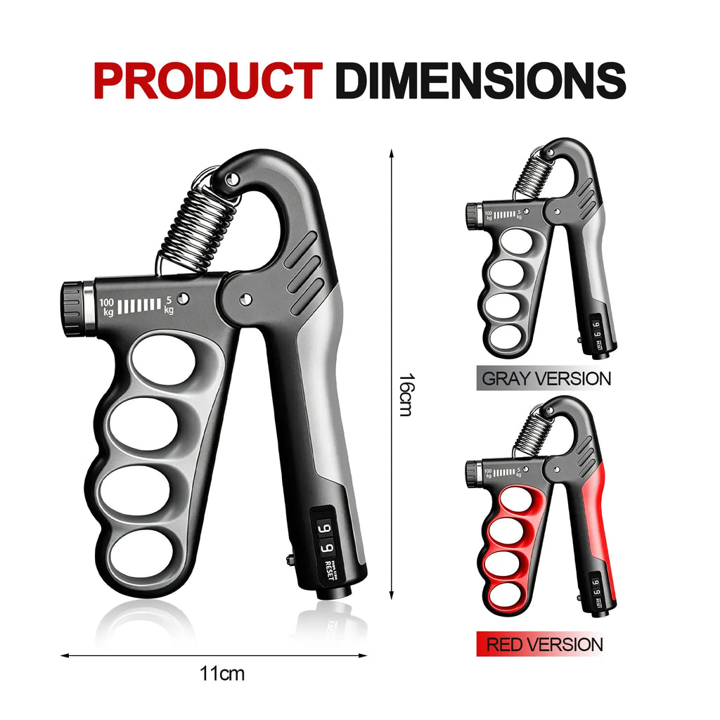 【Back to School】Grip Strength Trainer, Hand Grip Strengthener with Adjustable Resistance 11-220Lbs(5-100Kg), Automatic Counter, Ergonomic Design, Forearm Strengthener for Musicians Athletes and Injury Recovery