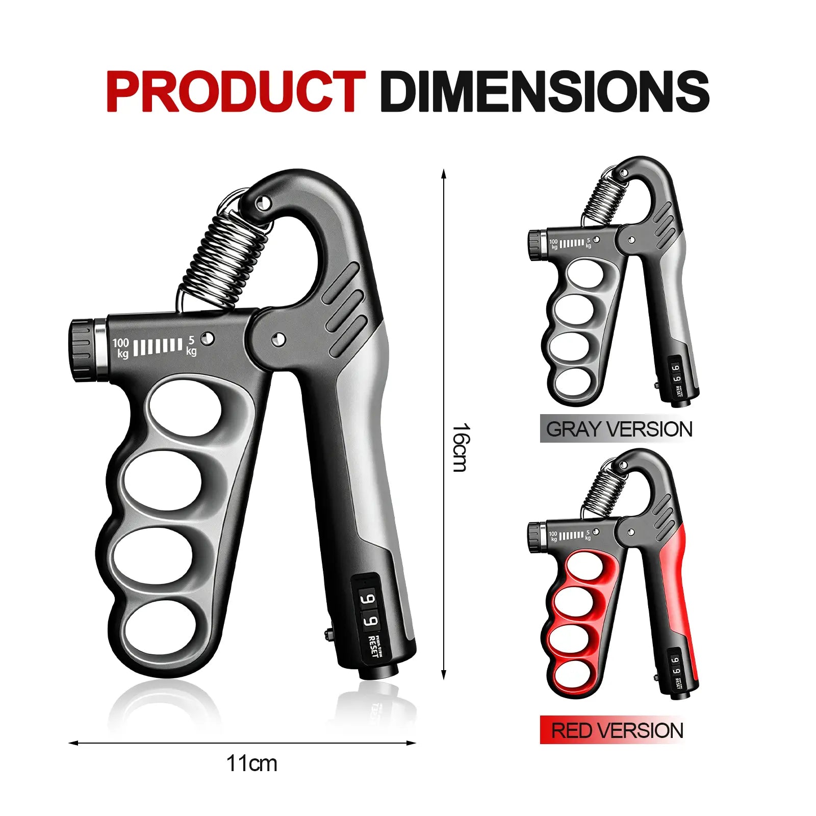 【Back to School】Grip Strength Trainer, Hand Grip Strengthener with Adjustable Resistance 11-220Lbs(5-100Kg), Automatic Counter, Ergonomic Design, Forearm Strengthener for Musicians Athletes and Injury Recovery