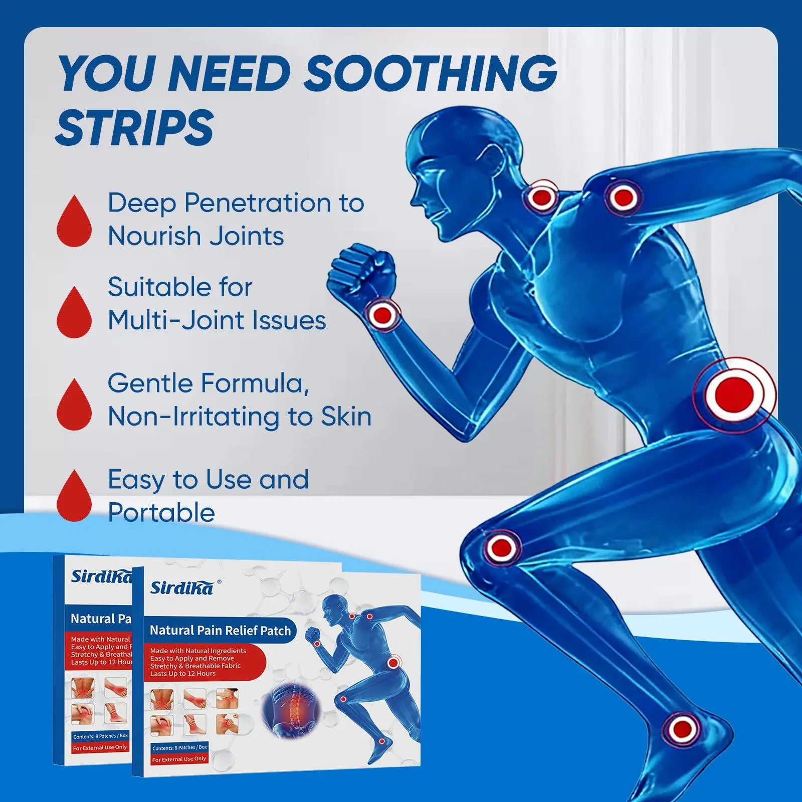 Sirdika Post Workout Muscle Comfort Patch for Gym, Running & Fitness Recovery – Flexible Warming Patch for Shoulder & Legs