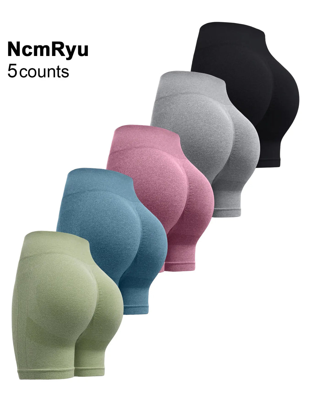Women'S High Waist Workout Stretch Shorts Butt Lifting Tummy Control Ruched Booty Smile Yoga Short Pants High Waisted Shorts Activewear Shorts Athletic Wear Shorts Sport Shorts